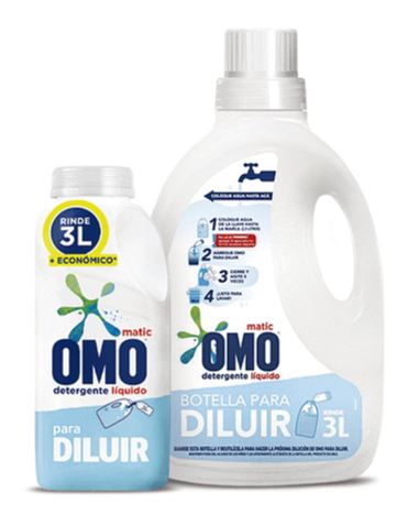 Detergente Liquido para Diluir + Botella Omo 500 ml Hogar Mundo Limpio 