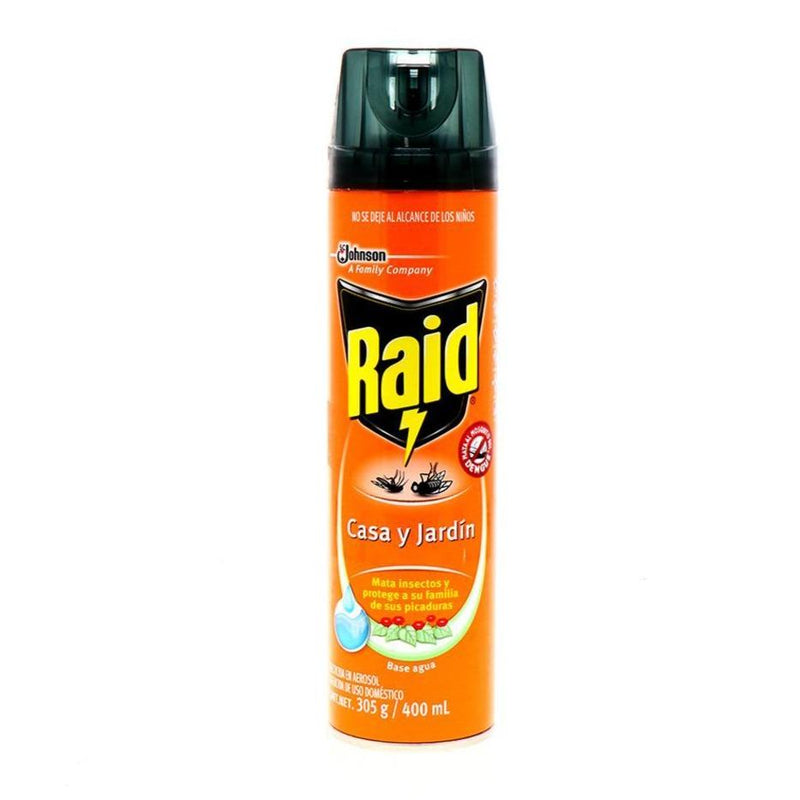 Insecticida Casa y Jardin Raid 0,36 Lt Hogar Mundo Limpio 