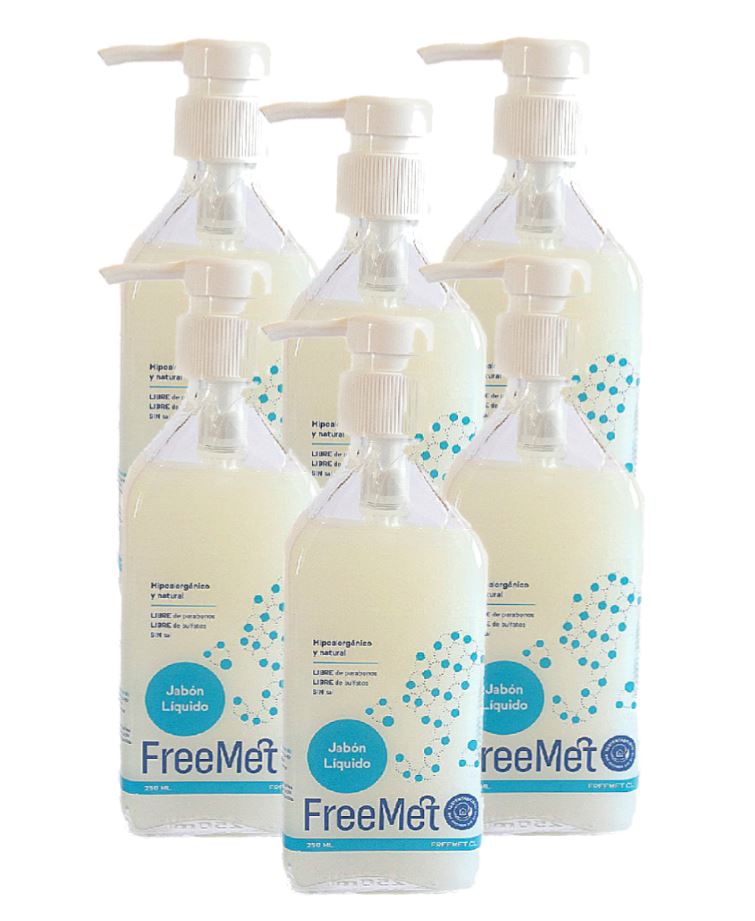 Jabon Liquido Natural Blanco Freemet 6x240 ml Higiene Personal mundolimpio.cl 