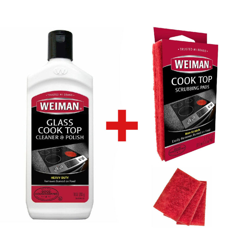 Kit Esponjas + Crema para Limpiar Vitroceramica Weiman