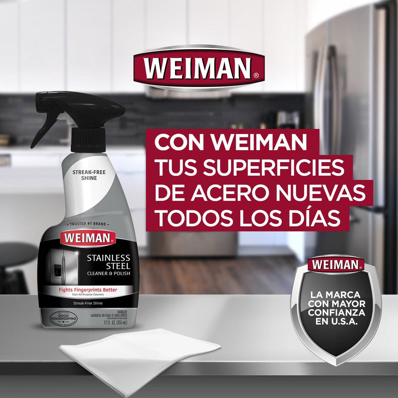 Kit Limpiador 651 ml y Paño Microfibra para el Acero Inoxidable Weiman Hogar Weiman 