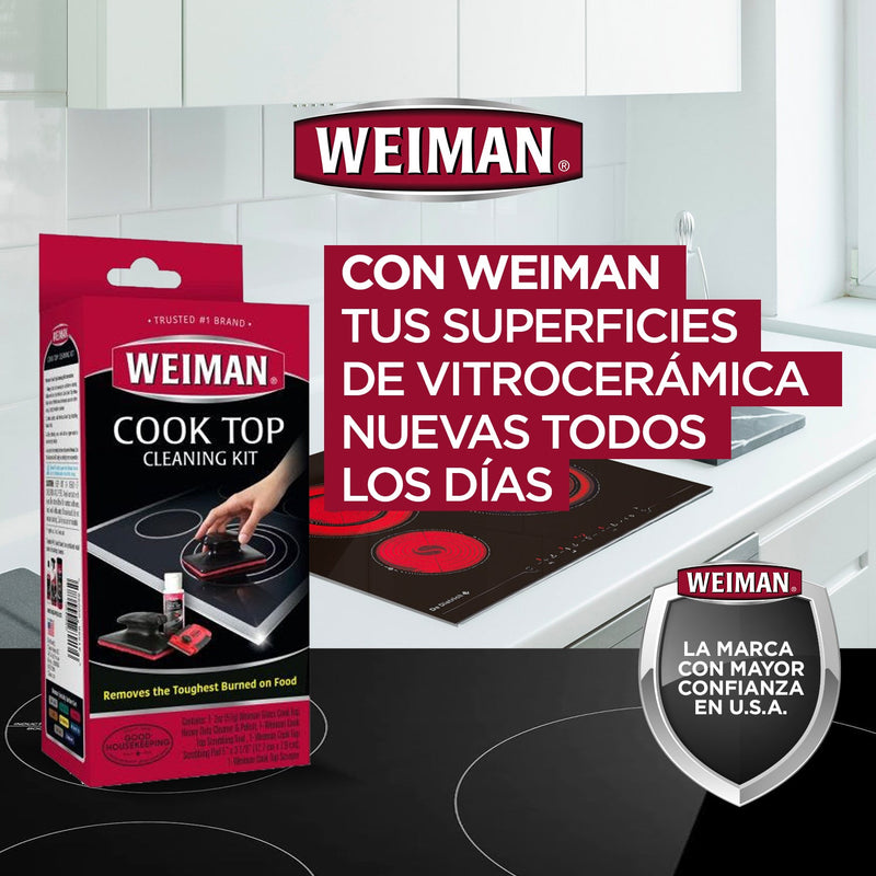 Kit para Limpiar Vitroceramica Weiman + Crema para Limpiar Vitroceramica Weiman 425 ml Hogar Weiman 