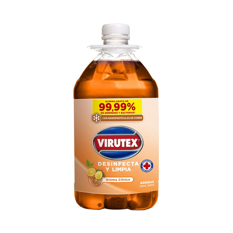 Limpiador Desinfectante Multi Superficies Citrico Virutex 4 Lt Hogar mundolimpio.cl 