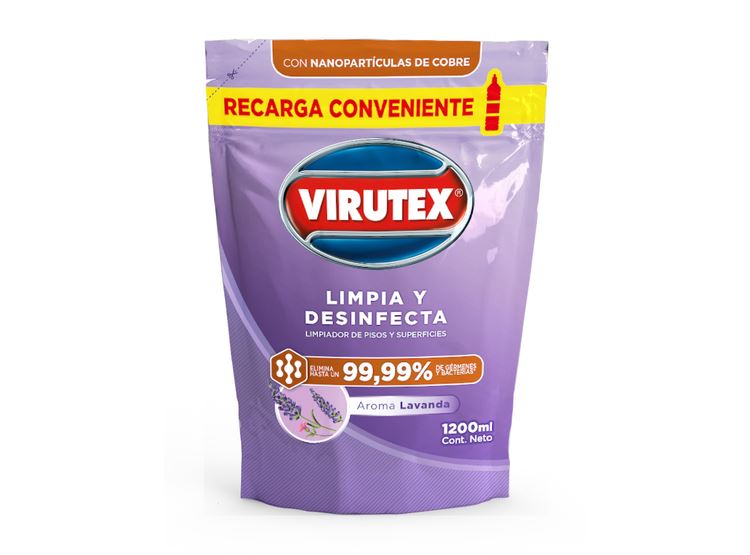 Limpiador Desinfectante Multi Superficies Lavanda Virutex 1200 ml Hogar Mundo Limpio 