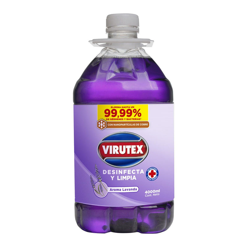 Limpiador Desinfectante Multi Superficies Lavanda Virutex 4 Lt Hogar mundolimpio.cl 