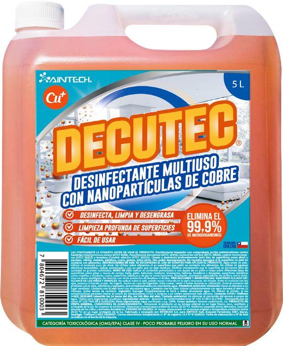 Limpiador Desinfectante Multiuso Nano Particulas Cobre 5 Lt Decutec (protege 7 días) Hogar mundolimpio.cl 