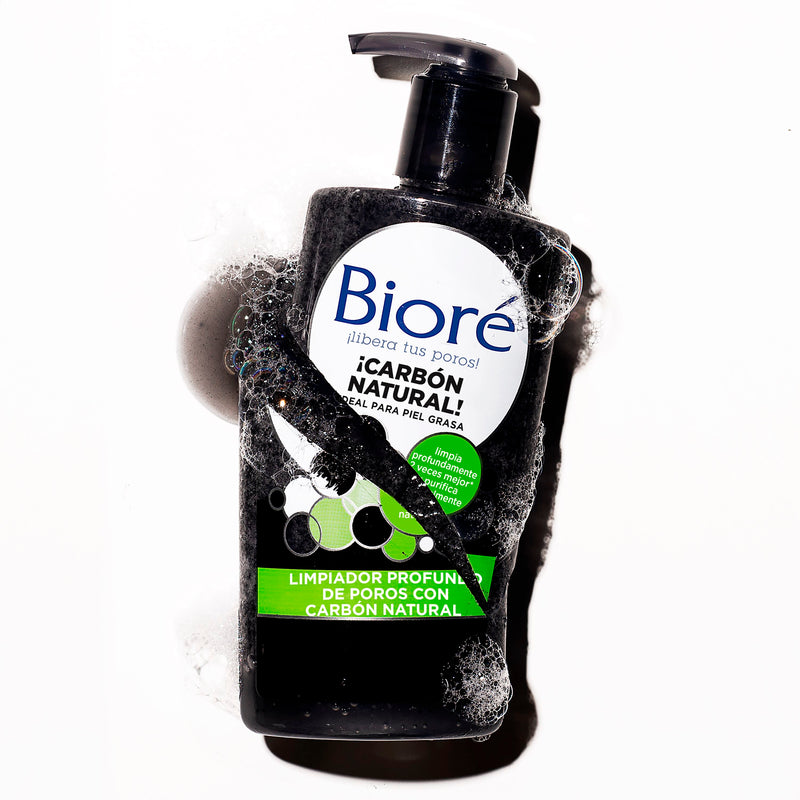 Limpiador Profundo de Poros con Carbón Natural Biore 200 ml Higiene Personal Mundo Limpio 