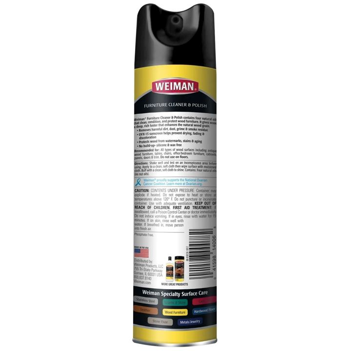 Limpiador y Pulidor Muebles de Madera en Aerosol Weiman 340 gr Hogar Weiman 