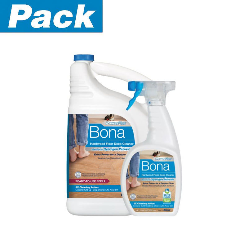 Limpiadores Power Plus Pisos Madera Bona 4.73 Lt y 650 ml Hogar Enko 