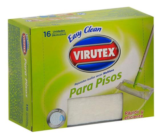 Mopa Plana Toalla Seca Repuesto Easy Clean Virutex 16 Un Hogar mundolimpio.cl 