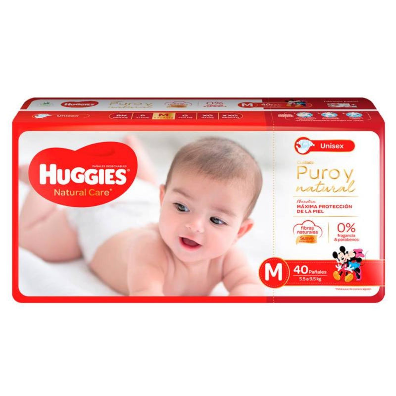 Pañales Natural Care M x 40 Huggies Higiene Personal mundolimpio.cl 