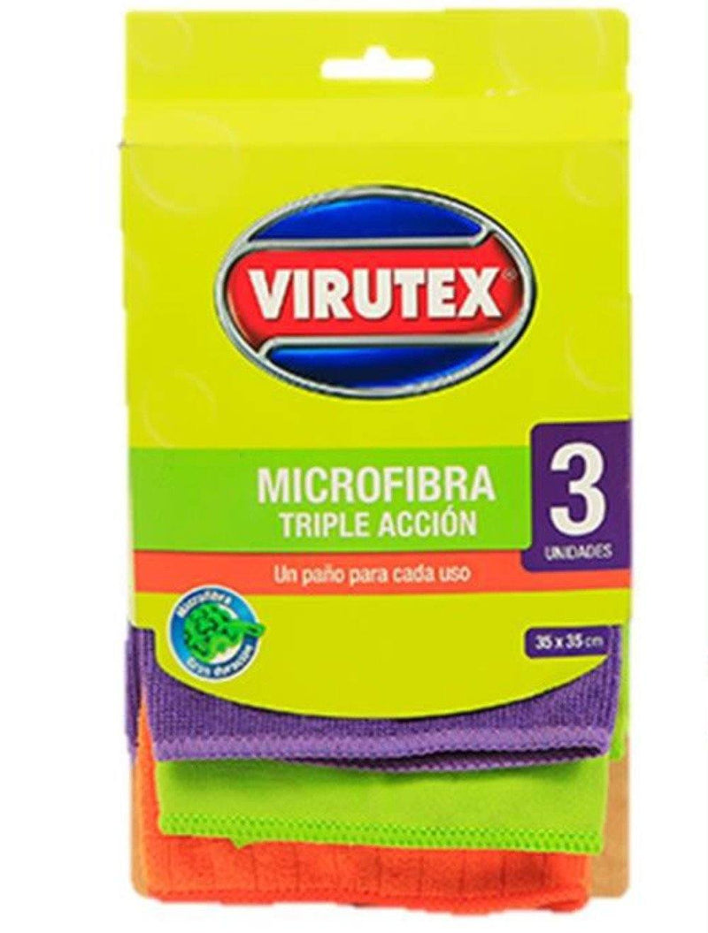 Paño Microfibra Triple Accion Virutex 3 Un Hogar mundolimpio.cl 