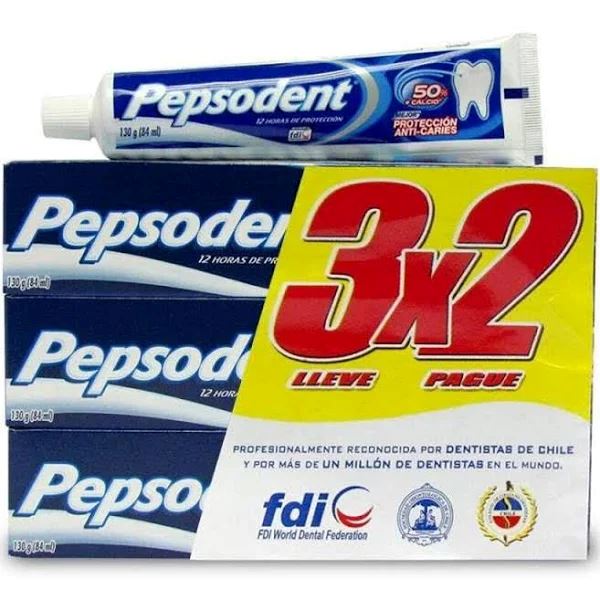 Pasta Dental Proteccion Anti Caries Pepsodent 130 gr Higiene Personal Mundo Limpio 