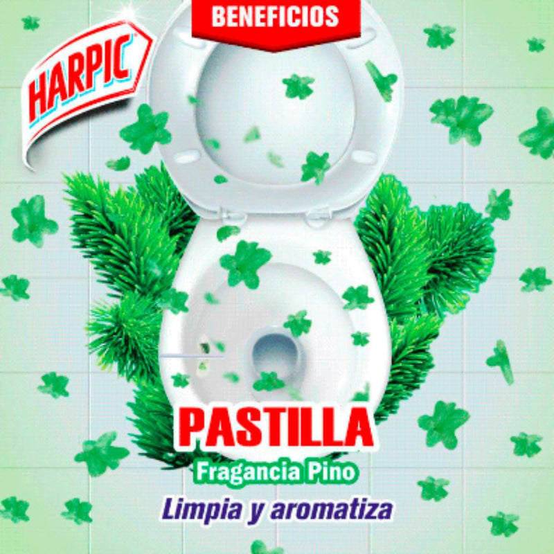 Pastilla para Inodoro Pino Harpic Hogar Mundo Limpio 