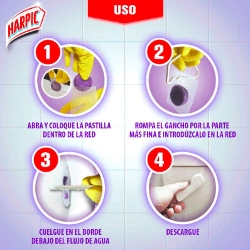 Pastilla WC Limpia y Aromatiza Lavanda Harpic 1 Un Hogar Mundo Limpio 