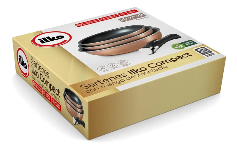 Set Sartenes Mango Desmontable 20,24 Y 28 Cm Ilko Hogar Virutex 