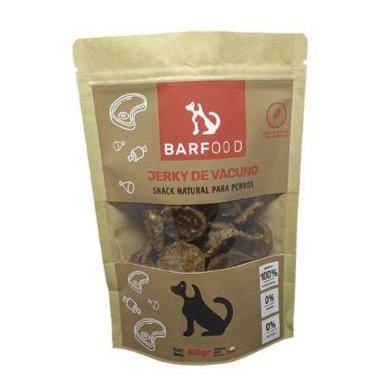 Snack Perros Barfood Jerky de Vacuno 100 grs Mascotas mundolimpio.cl 
