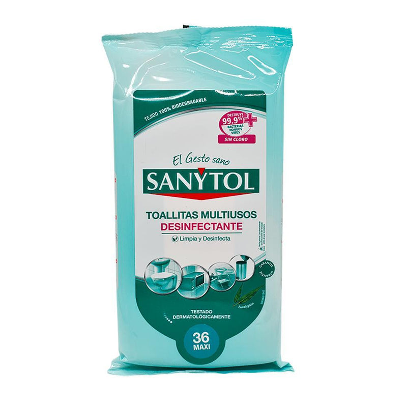 Toallas Humedas Desinfectantes Sanytol 36 Un Hogar Mundo Limpio 