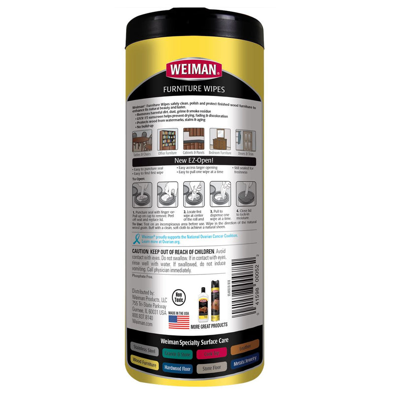 Toallas Humedas para Limpiar Madera Weiman 30 Un Hogar mundolimpio.cl 