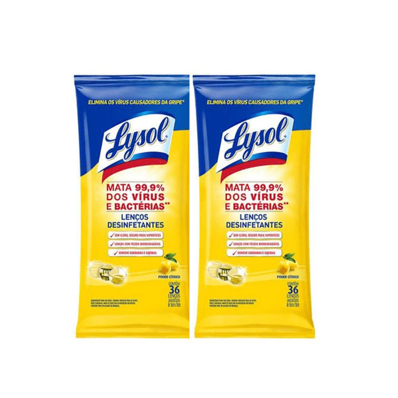 Wipes Citrus Lysol 2 x 36 Un Hogar mundolimpio.cl 