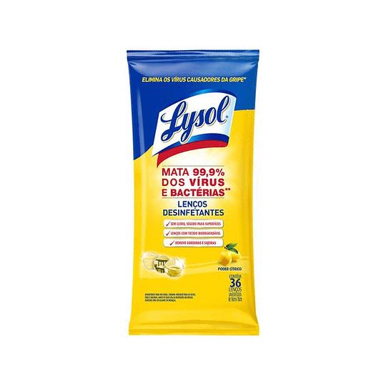 Wipes Citrus Lysol 36 Un Hogar mundolimpio.cl 