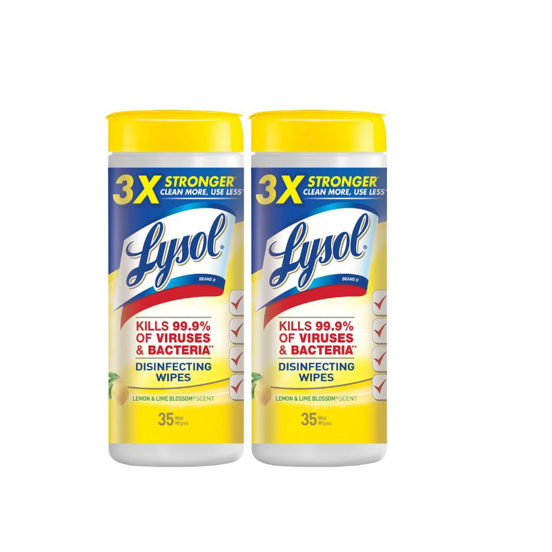 Wipes Lemon & Lime Blossom Scent Lysol 2 x 35 Un Hogar mundolimpio.cl 